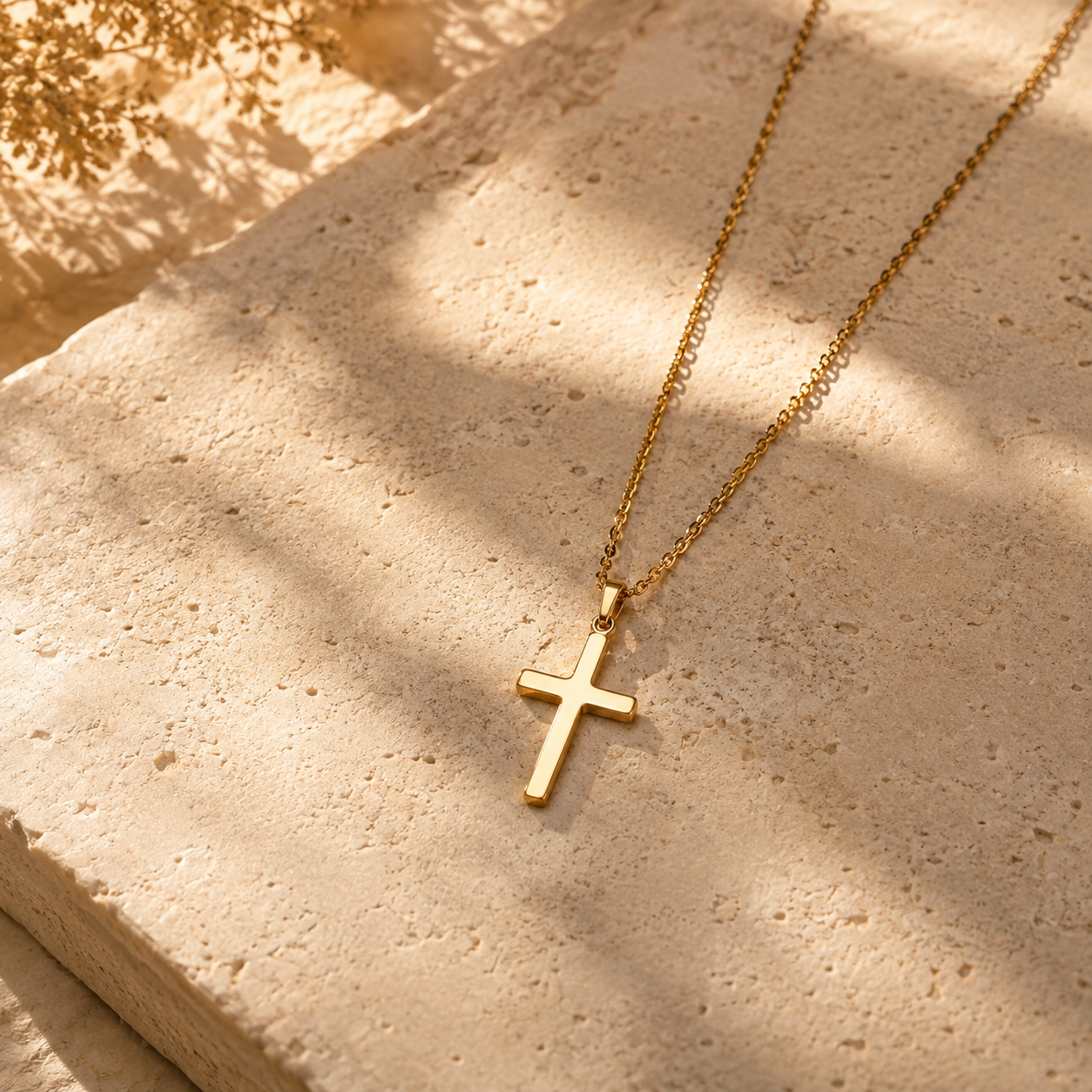 Women’s Golden Cross Pendant Necklace – Timeless Minimalist Faith Jewelry