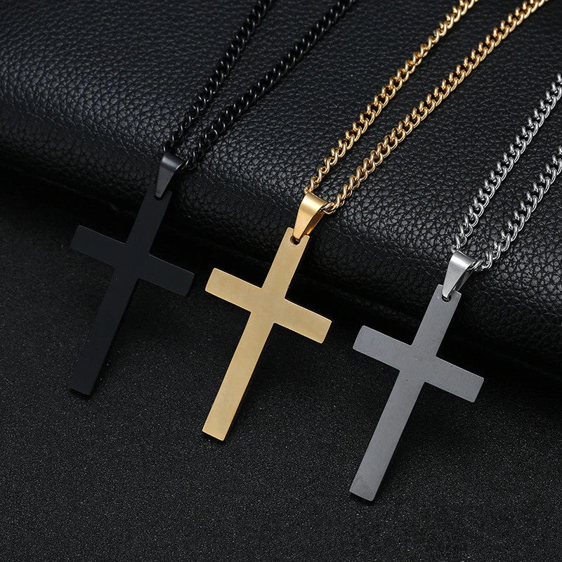 Men’s Gold Cross Pendant Necklace – Minimalist Faith Jewelry