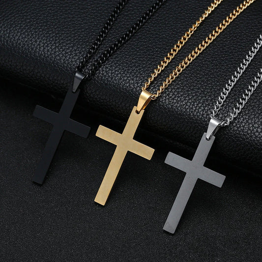Men’s Gold Cross Pendant Necklace – Minimalist Faith Jewelry