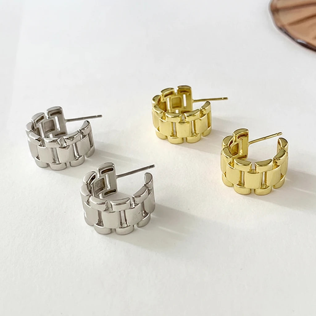 Bold Luxe Gold Link Hoop Earrings – Statement Everyday Jewelry